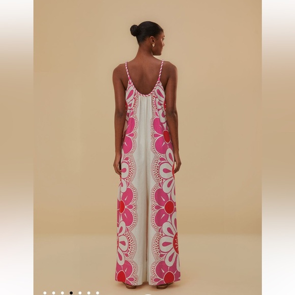 Farm Rio🌺 Off-White Maia Lenzing™ Ecovero™ Euroflax™ Jumpsuit - Picture 3 of 13